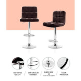 NNEDSZ Set of 2 Gas Lift Bar Stools PU Leather - Chocolate Brown