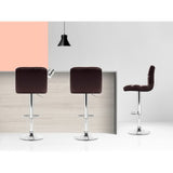 NNEDSZ Set of 2 Gas Lift Bar Stools PU Leather - Chocolate Brown
