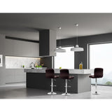NNEDSZ Set of 2 Gas Lift Bar Stools PU Leather - Chocolate Brown