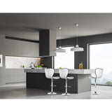 NNEDSZ Set of 2 PU Leather Patterned Bar Stools - White and Chrome