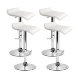 NNEDSZ Set of 4 PU Leather Wave Style Bar Stools - White
