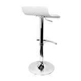 NNEDSZ Set of 4 PU Leather Wave Style Bar Stools - White