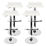 NNEDSZ Set of 4 PU Leather Wave Style Bar Stools - White