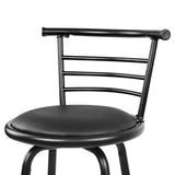 NNEDSZ Set of 4 PU Leather Bar Stools - Black and Steel