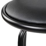 NNEDSZ Set of 4 PU Leather Bar Stools - Black and Steel
