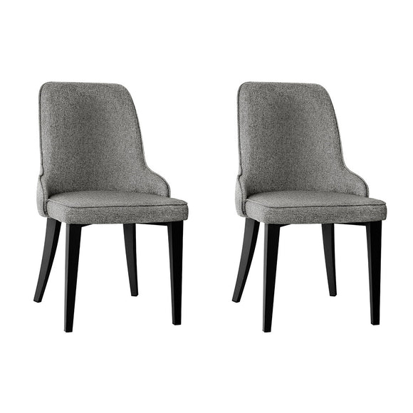 NNEDSZ Set of 2 Fabric Dining Chairs - Grey