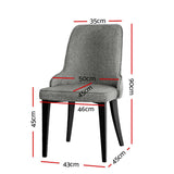 NNEDSZ Set of 2 Fabric Dining Chairs - Grey