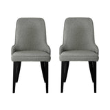 NNEDSZ Set of 2 Fabric Dining Chairs - Grey