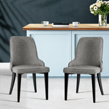 NNEDSZ Set of 2 Fabric Dining Chairs - Grey