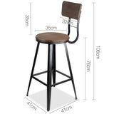 NNEDSZ Industrial Style Swivel Bar Stool 76cm - Black