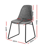 NNEDSZ Set of 2 PU Leather Dining Chairs - Grey