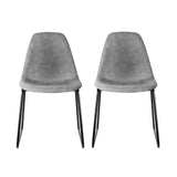NNEDSZ Set of 2 PU Leather Dining Chairs - Grey