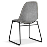 NNEDSZ Set of 2 PU Leather Dining Chairs - Grey