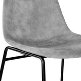 NNEDSZ Set of 2 PU Leather Dining Chairs - Grey