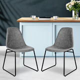 NNEDSZ Set of 2 PU Leather Dining Chairs - Grey