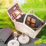 NNEDPE Deluxe 2 Person Picnic Basket Baskets Set Outdoor Blanket Park Trip