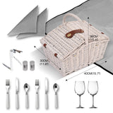 NNEDPE Deluxe 2 Person Picnic Basket Baskets Set Outdoor Blanket Park Trip