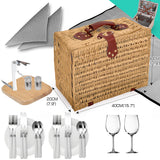 NNEDPE Deluxe 2 Person Picnic Basket Baskets Set Outdoor Blanket Park Trip