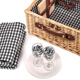 NNEDPE Deluxe 2 Person Picnic Basket Baskets Set Outdoor Blanket Park Trip