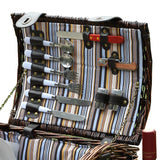 NNEDPE Wicker 2 Person Picnic Basket Camping With Folding Handle