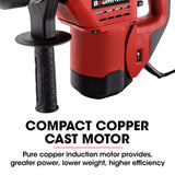 NNEMB 1500W Pro-Grade Electric Rotary Jackhammer Hammer Drill-with 2 Bonus Chisels-3 Drill Bits