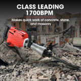 NNEMB 2200W Pro-Grade Electric Demolition Jackhammer-with 3 Bonus Chisels-Steel Carry Case