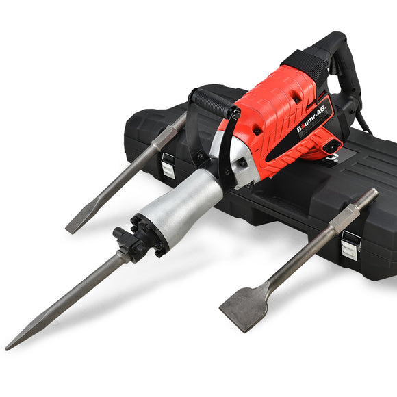 NNEMB 2400W Pro-Grade Electric Demolition Jackhammer-with 3 Bonus Chisels-Carry Case