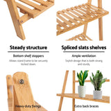 NNEDSZ Bamboo Wooden Ladder Shelf Plant Stand Foldable