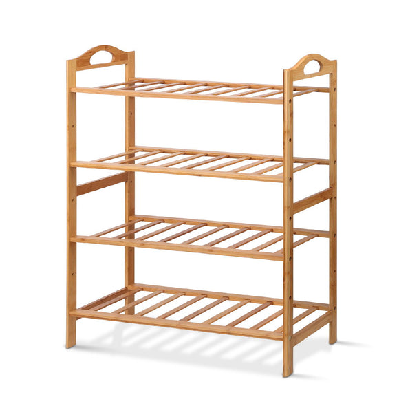 NNEDSZ Bamboo Shoe Rack Organiser Wooden Stand Shelf 4 Tiers Shelves