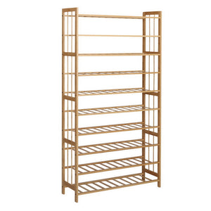 NNEDSZ 10-Tier Bamboo Shoe Rack Wooden Shelf Stand Storage Organizer