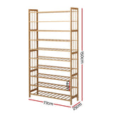 NNEDSZ 10-Tier Bamboo Shoe Rack Wooden Shelf Stand Storage Organizer