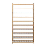 NNEDSZ 10-Tier Bamboo Shoe Rack Wooden Shelf Stand Storage Organizer