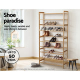NNEDSZ 10-Tier Bamboo Shoe Rack Wooden Shelf Stand Storage Organizer