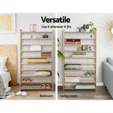 NNEDSZ 10-Tier Bamboo Shoe Rack Wooden Shelf Stand Storage Organizer