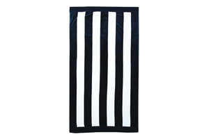 NNEKG Classic Stripe Egyptian Cotton Beach Towel (Navy 95 x 175cm)