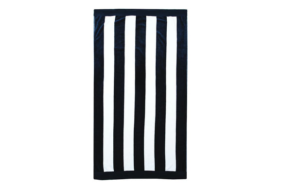 NNEKG Classic Stripe Egyptian Cotton Beach Towel (Navy 95 x 175cm)