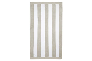 NNEKG Classic Stripe Egyptian Cotton Beach Towel (Pebble 95 x 175cm)