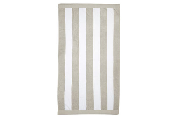 NNEKG Classic Stripe Egyptian Cotton Beach Towel (Pebble 95 x 175cm)