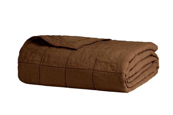 NNEKG QB KB Linen Quilted Coverlet Hazel