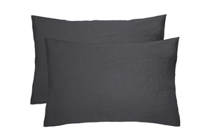 NNEKG Linen Pillowcase Pairs Charcoal