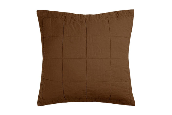 NNEKG Linen Quilted Euro Pillow Sham Hazel