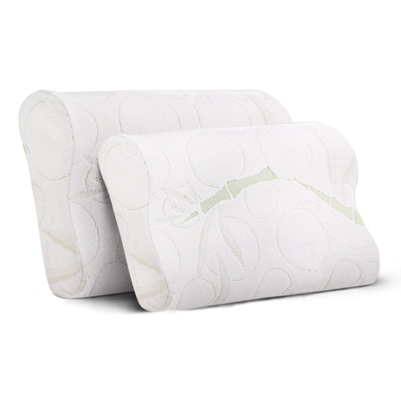 NNEDSZ Bedding Set of 2 Bamboo Pillow with Memory Foam
