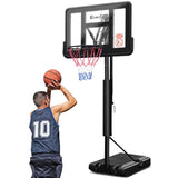 NNEDSZ 3.05M Basketball Hoop Stand System Ring Portable Net Height Adjustable Black