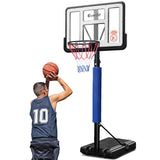 NNEDSZ 3.05M Basketball Hoop Stand System Ring Portable Net Height Adjustable Blue