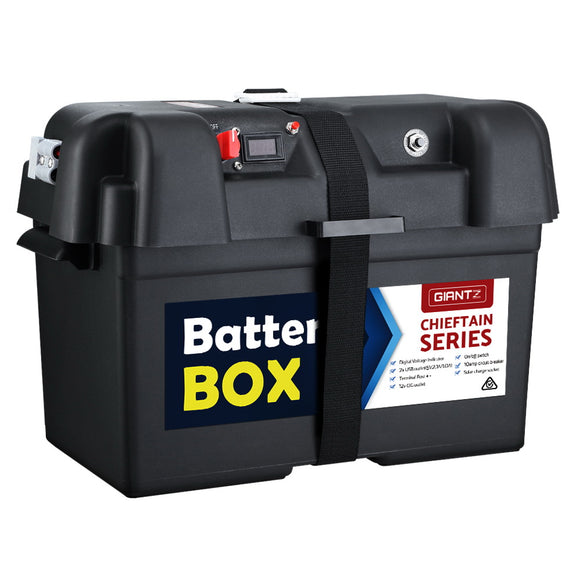 NNEDSZ Battery Box 12V Camping Portable Deep Cycle AGM Universal Large USB Cig