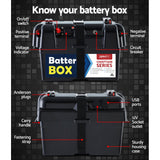 NNEDSZ Battery Box 12V Camping Portable Deep Cycle AGM Universal Large USB Cig