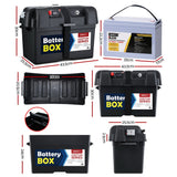 NNEDSZ 130Ah Deep Cycle Battery & Battery Box 12V AGM Marine Sealed Power Solar