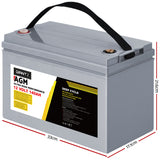 NNEDSZ 140Ah Deep Cycle Battery 12V AGM Marine Sealed Power Portable Box Solar Caravan Camping