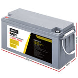 NNEDSZ 200Ah Deep Cycle Battery 12V AGM Marine Sealed Power Portable Box Solar Caravan Camping