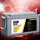 NNEDSZ 200Ah Deep Cycle Battery 12V AGM Marine Sealed Power Portable Box Solar Caravan Camping